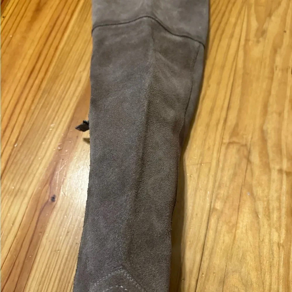 Frye Sacha Over The Knee Tall Ash Tan Suede Leather Side Zip Women’s Size 6.5 B